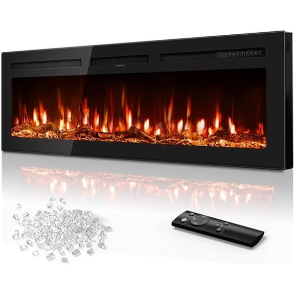 Tehanld 60 Ultra-Thin Electric Fireplace Heater with Thermostat